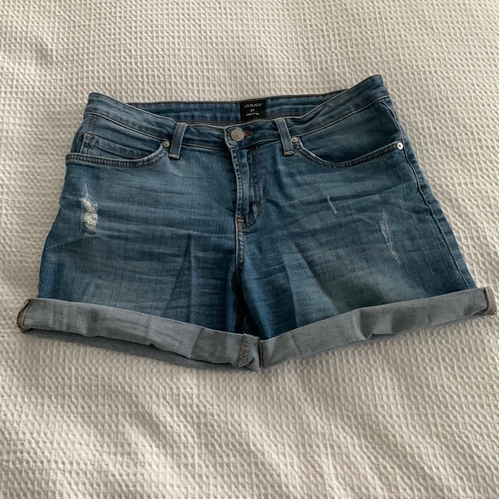Just Black Distressed Denim Shorts